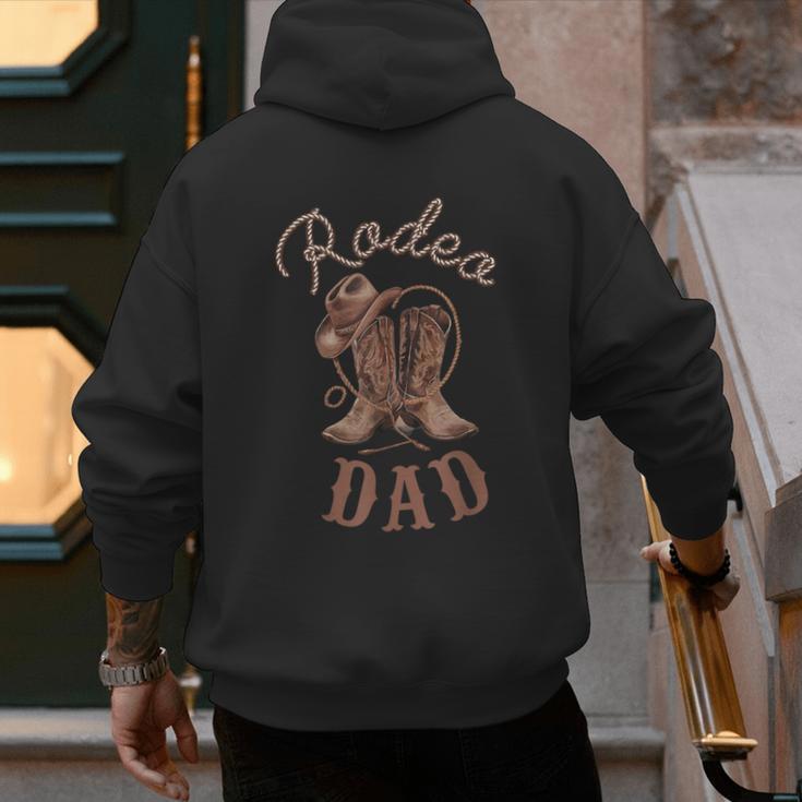 Rodeo Dad Western Cowboy Birthday Boy Family Matching Party Men's Hoodie Back Print