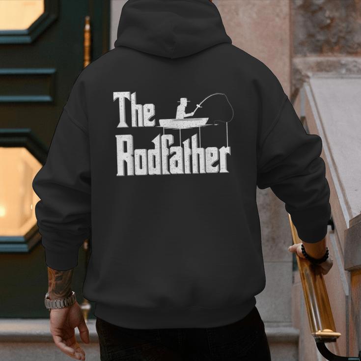 The Rodfather Fishing Dad Men's Hoodie Back Print