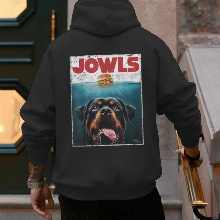 Rottie Rottweiler Jowls Burger Giant Tank Dog Mom Dad Men's Hoodie Back Print