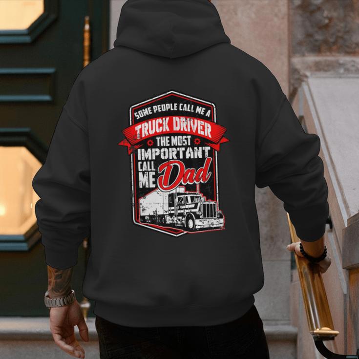 Semi Truck Driver For Truckers And Dads Small Men's Hoodie Back Print
