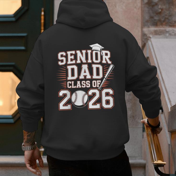 Senior Dad Class Of 2026 Graduate Baseball 2026 Graduation Men's Hoodie Back Print