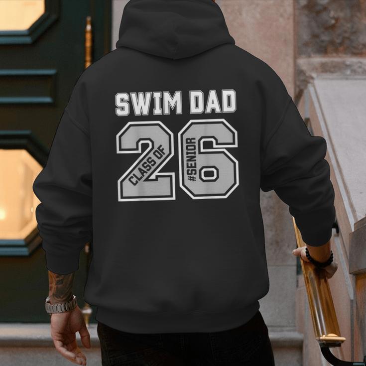 Senior Swim Dad 2026 Swimmer Swim Dad Senior Class Of 26 Men's Hoodie Back Print