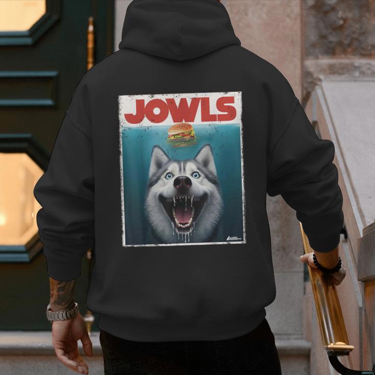 Siberian Husky Jowls Sled Dog Mom Top Alaskan Dog Dad Men's Hoodie Back Print