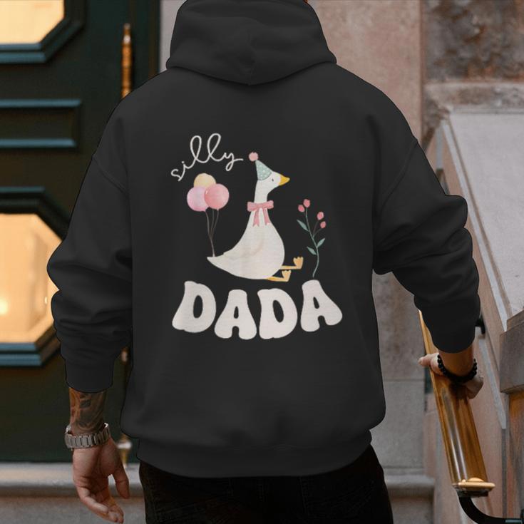 Silly Dada Silly Goose Dad Birthday Family Matching Party Men's Hoodie Back Print