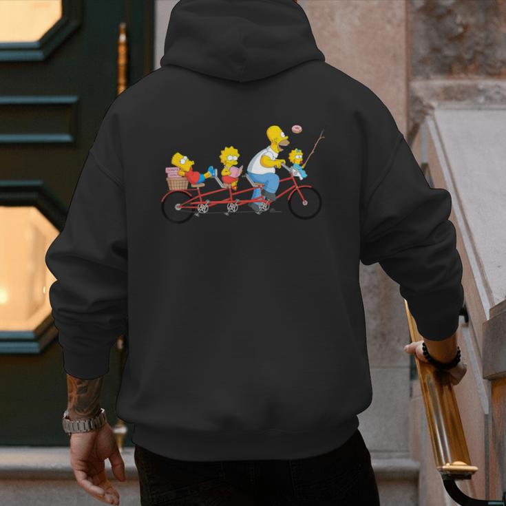 The Simpsons Father's Day Homer And Kids Bike Ride With Dad Men's Hoodie Back Print The Simpsons Father's Day Homer And Kids Bike Ride With Dad Men's Hoodie Back Print