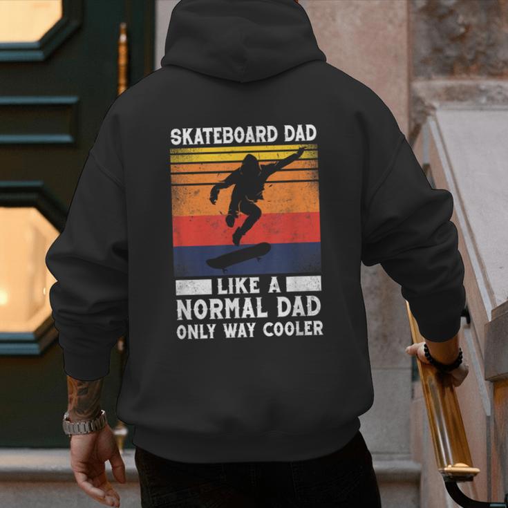 Skateboard Like A Normal Dad Vintage 80S 90S Retro Men's Hoodie Back Print