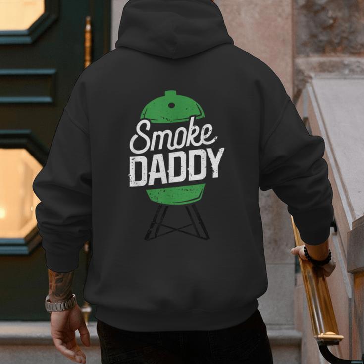 Smoke Daddy Green Egg Pitmaster Dad Tshirt BBQ Grill Men's Hoodie Back Print