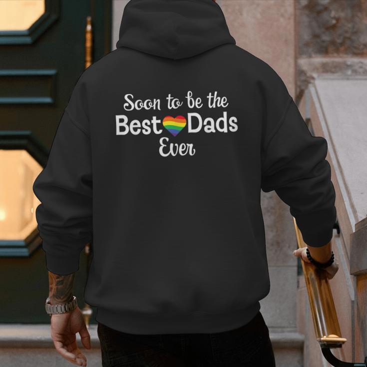 Soon To Be The Best Dads Ever Baby Announcement Gay Couple Men's Hoodie Back Print