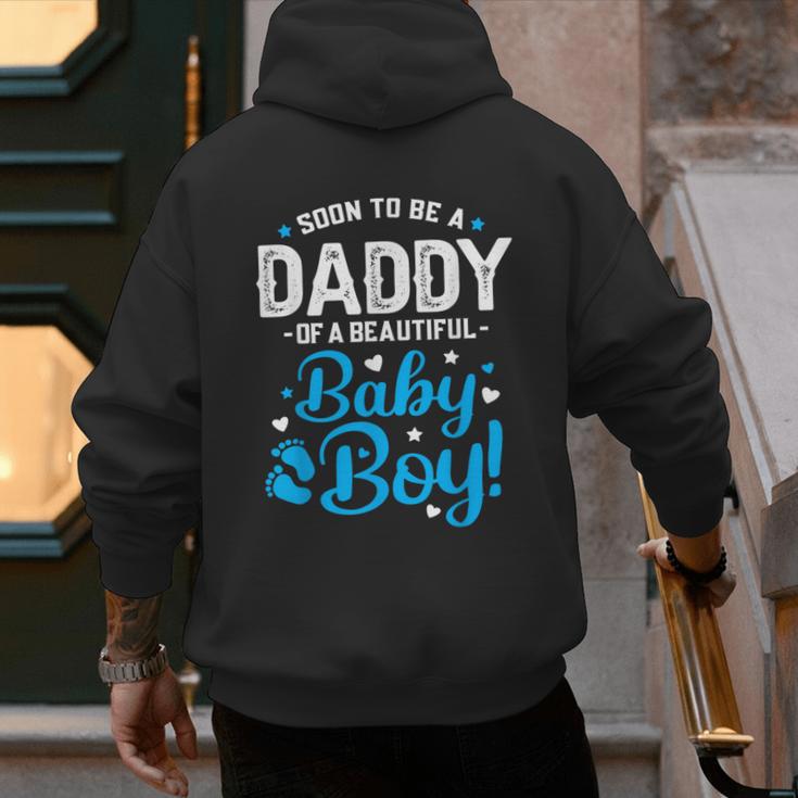 Soon To Be A Daddy Of A Baby Boy New Dad Expecting Father Men's Hoodie Back Print