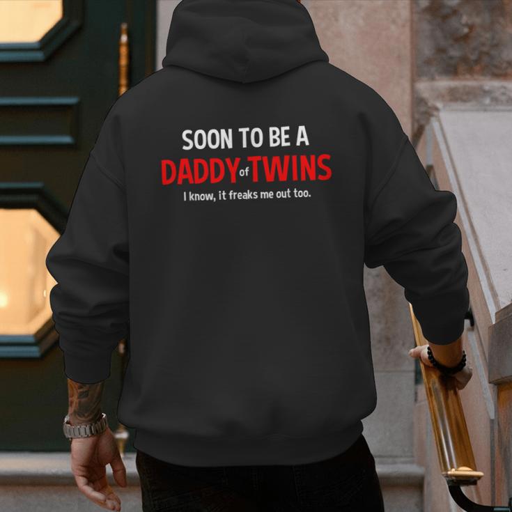 Soon To Be A Daddy Of Twins Expecting Father Men's Hoodie Back Print