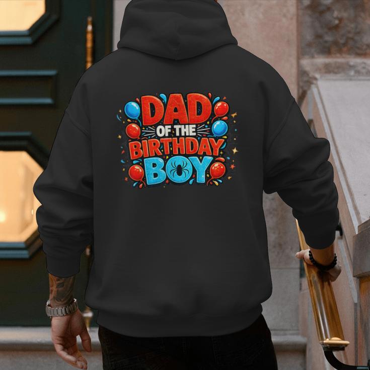 Spider Birthday Party Dad Of The Birthday Boys Spider Webs Men's Hoodie Back Print