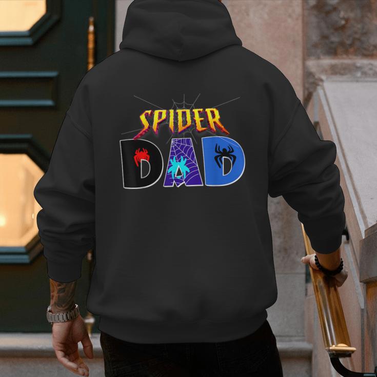 Spider Dad Shirt Birthday Fathers Day Halloween Costumes Pjs Men's Hoodie Back Print