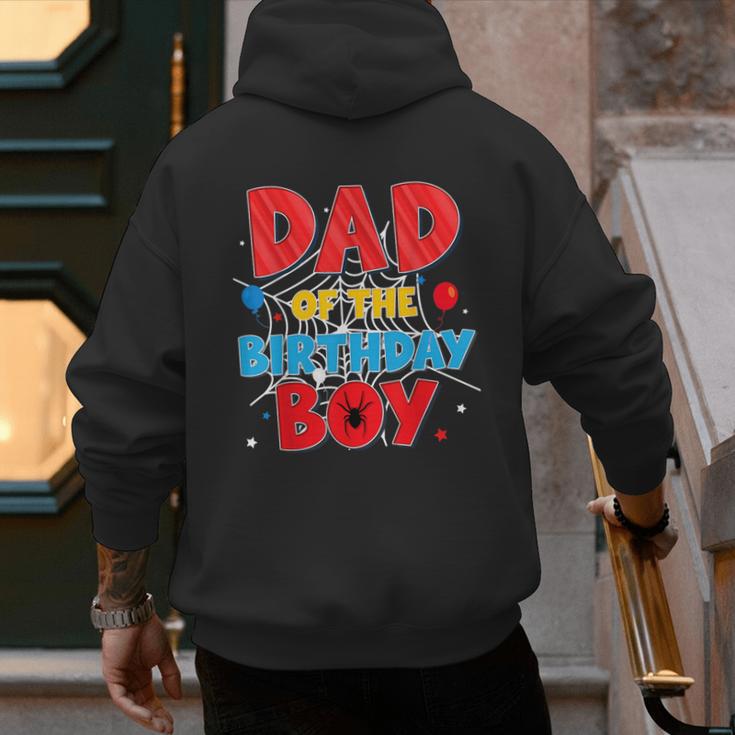Spider Web Family Matching Dad Of The Birthday Boy Men's Hoodie Back Print