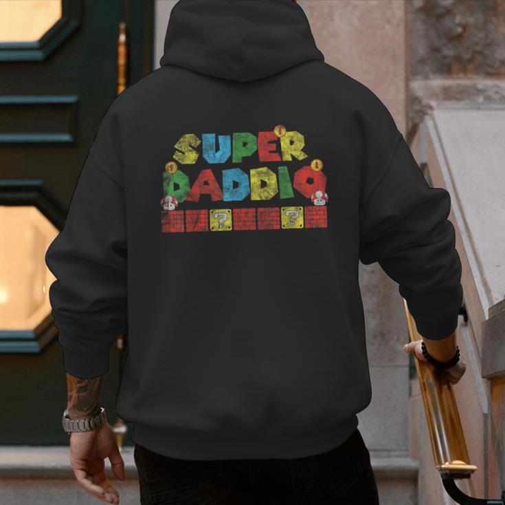 Super Daddio Retro Gamer Dad Style Men's Hoodie Back Print