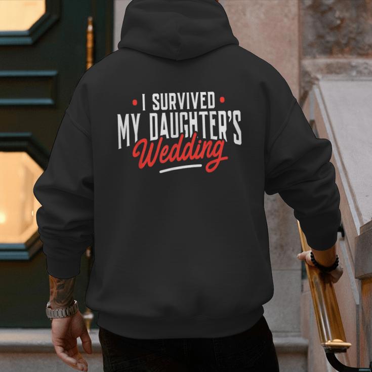 I Survived My Daughter's Wedding Father Of The Bride Dad Men's Hoodie Back Print