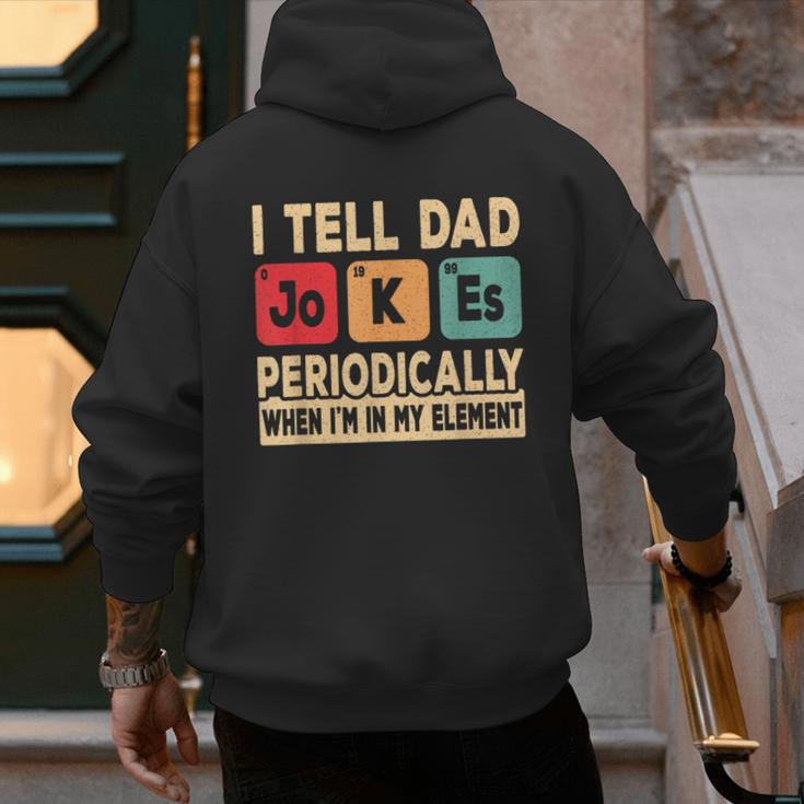 I Tell Dad Jokes Periodically Retro Papa Fathers Day Men Men's Hoodie Back Print