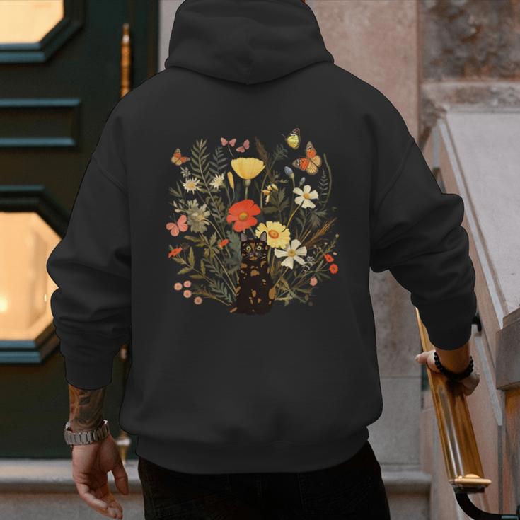 Tortie Cat Owner Flowers Tortie Cat Mom Tortie Cat Dad For Men Women Kids Men's Hoodie Back Print
