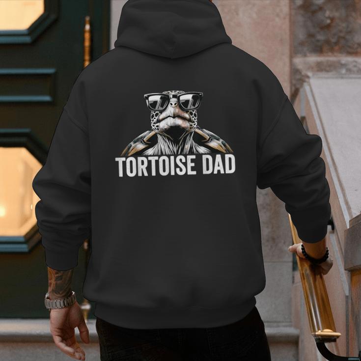 Tortoise Dad Tortoise With Sunglasses Vintage Tortoise Dad Men's Hoodie Back Print