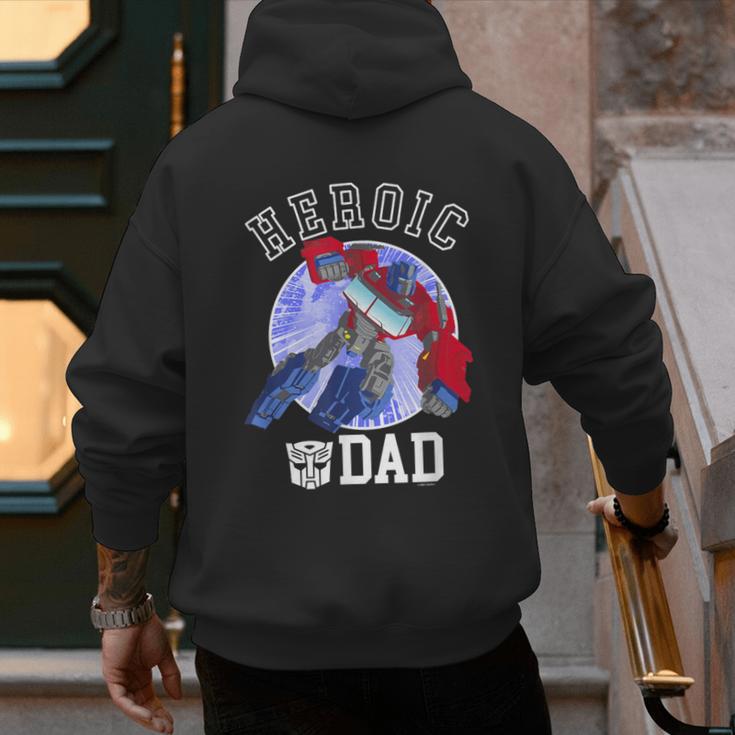 Transformers Father's Day Optimus Prime Heroic Dad Vintage Men's Hoodie Back Print