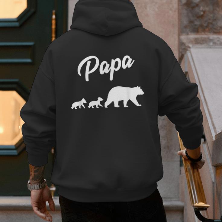Twin Dad Papa Bear Two Cubs 2 Kids Men's Hoodie Back Print
