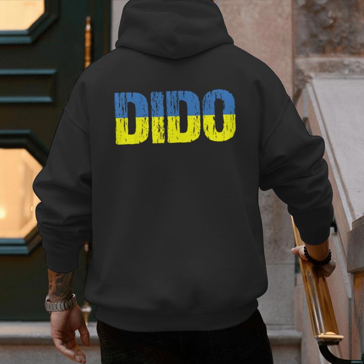 Ukrainian Dido Grandfather Dad Ukraine Flag Distressed Men's Hoodie Back Print Ukrainian Dido Grandfather Dad Ukraine Flag Distressed Men's Hoodie Back Print