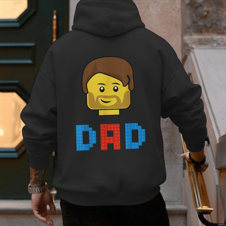 Unique Family Dad Master Builder Building Bricks Blocks Men's Hoodie Back Print