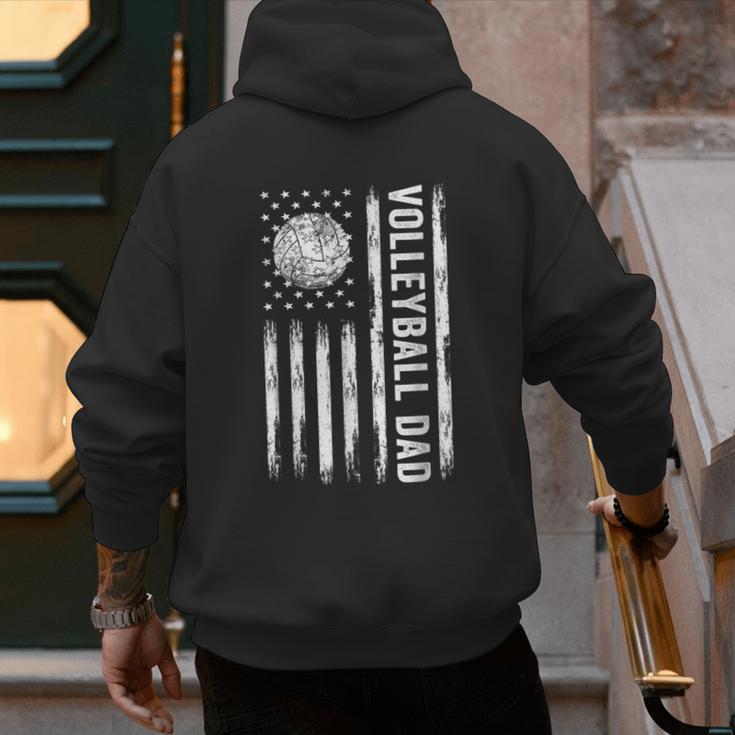 USA Flag Volleyball Dad Father's Day Men's Hoodie Back Print