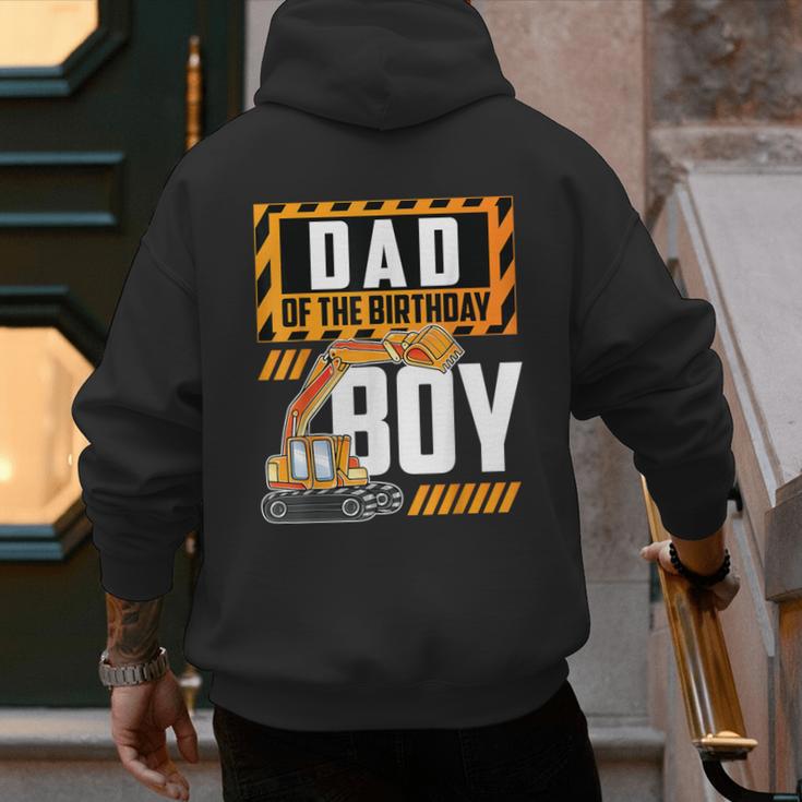 Vehicle Construction Excavator Dad Of The Birthday Boy Small Men's Hoodie Back Print