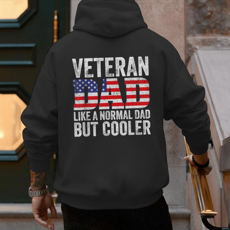 Veteran Dad Like A Normal Dad But Cooler American Flag Men's Hoodie Back Print Veteran Dad Like A Normal Dad But Cooler American Flag Men's Hoodie Back Print