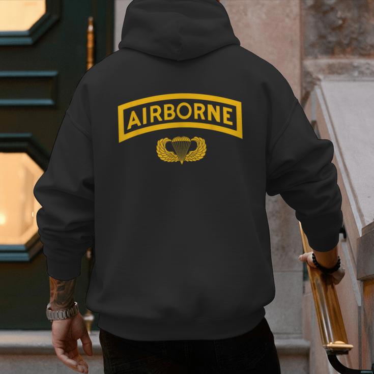 Vintage Airborne Veteran Paratrooper For Men Dad T-Shirt Men's Hoodie Back Print
