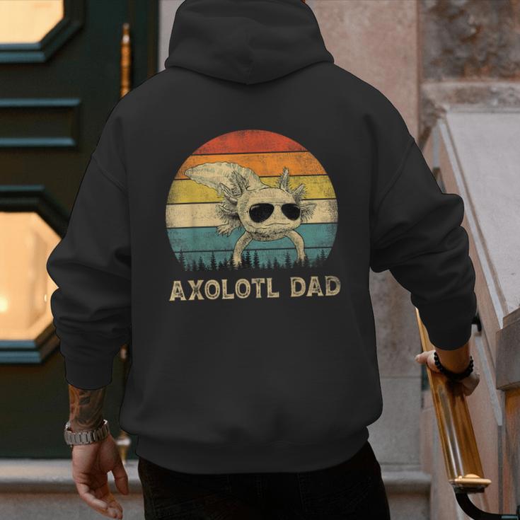 Vintage Axolotl Dad Axolotl Lovers Daddy Father's Day Men's Hoodie Back Print Vintage Axolotl Dad Axolotl Lovers Daddy Father's Day Men's Hoodie Back Print