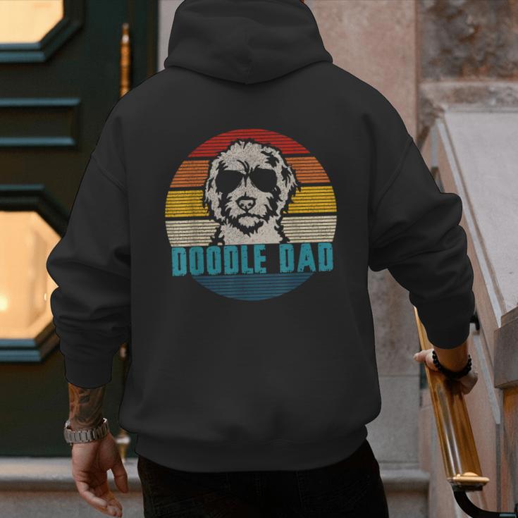 Vintage Best Doodle Dad Ever Father's Day Golden Doodle Men's Hoodie Back Print
