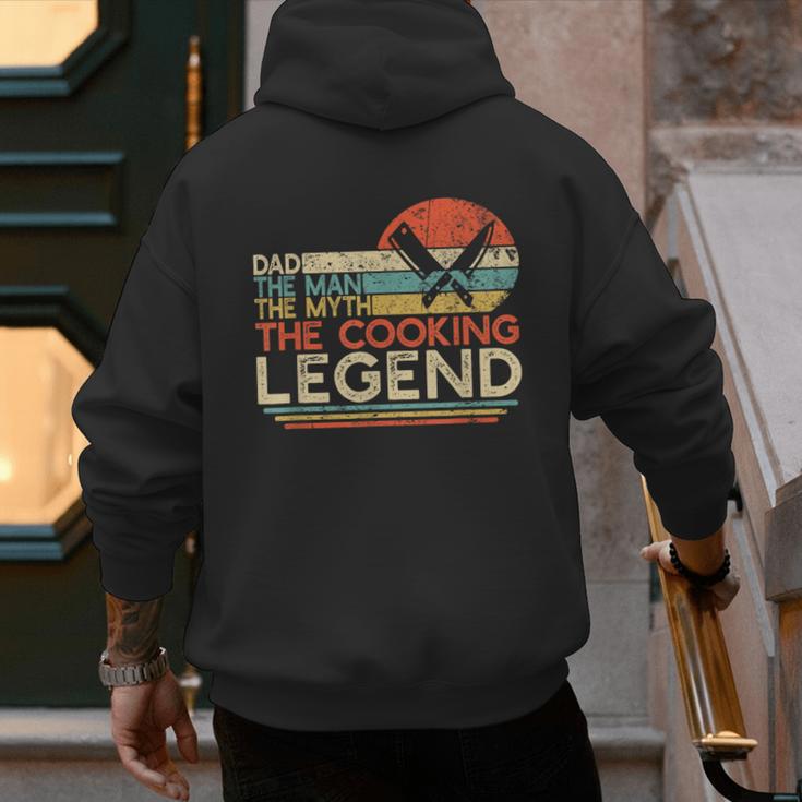 Vintage Cooking Dad The Man The Myth The Legend Chef Men's Hoodie Back Print
