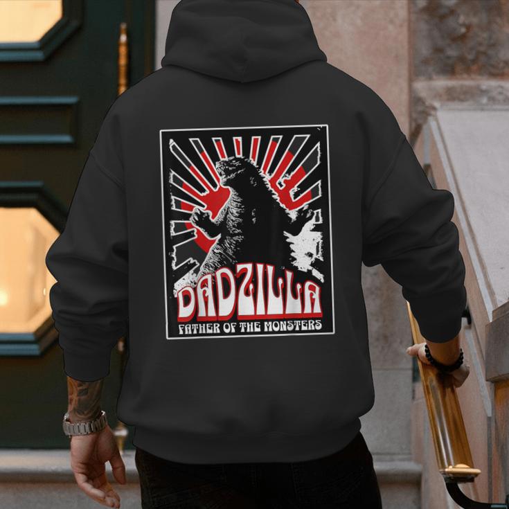 Vintage Dadzilla Father Of The Monsters Fathers Day Men's Hoodie Back Print