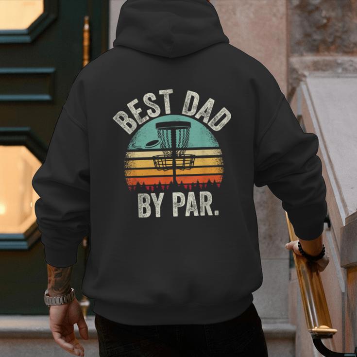 Vintage Disc Golf Dad Best Dad By Par Disk Golf Men's Hoodie Back Print