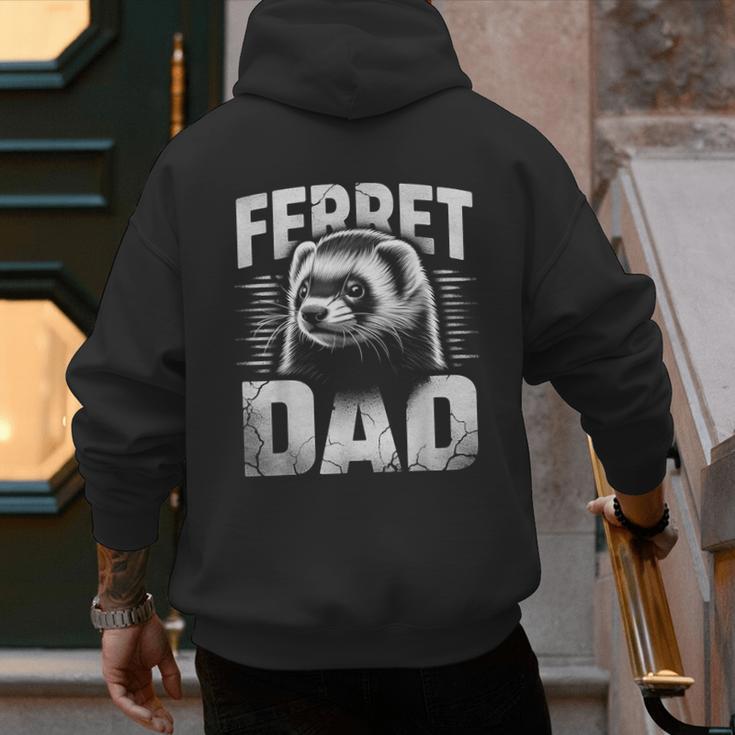 Vintage Ferret Dad Ultimate Pet Lover Ferret Owner Men's Hoodie Back Print