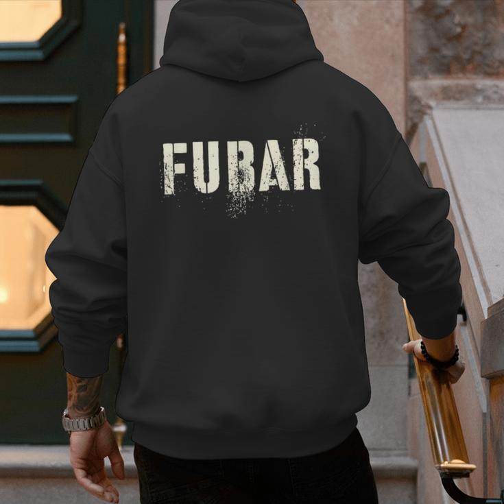 Vintage FUBAR Soldier Military Officer Vet Dad Soup Sandwich Men's Hoodie Back Print