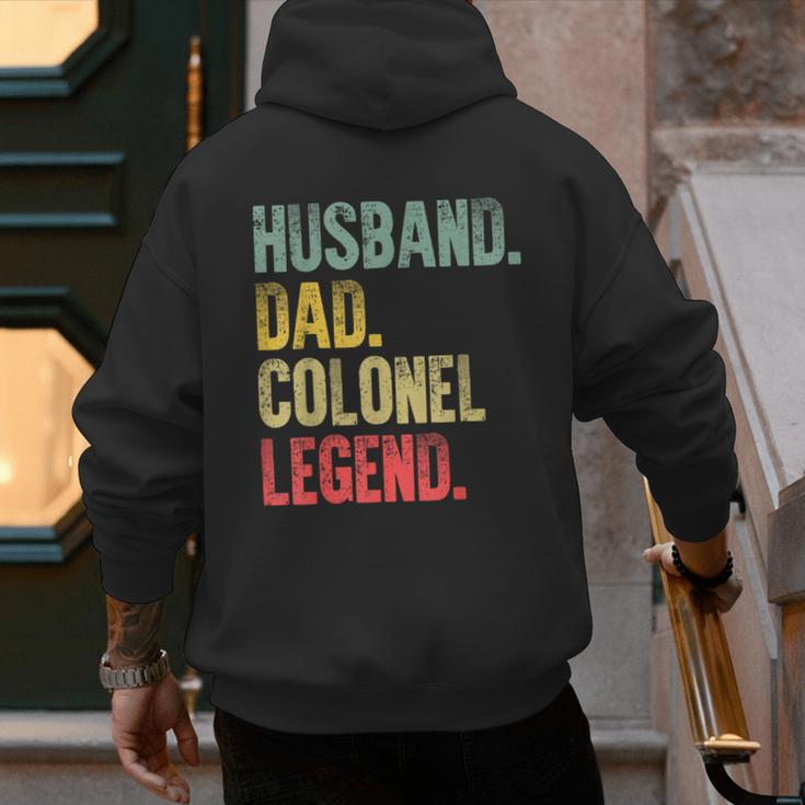Vintage Husband Dad Colonel Legend Retro T-Shirt Men's Hoodie Back Print Vintage Husband Dad Colonel Legend Retro T-Shirt Men's Hoodie Back Print