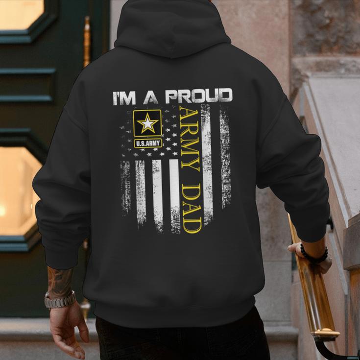 Vintage I'm A Proud Army Dad With American Flag Men's Hoodie Back Print Vintage I'm A Proud Army Dad With American Flag Men's Hoodie Back Print