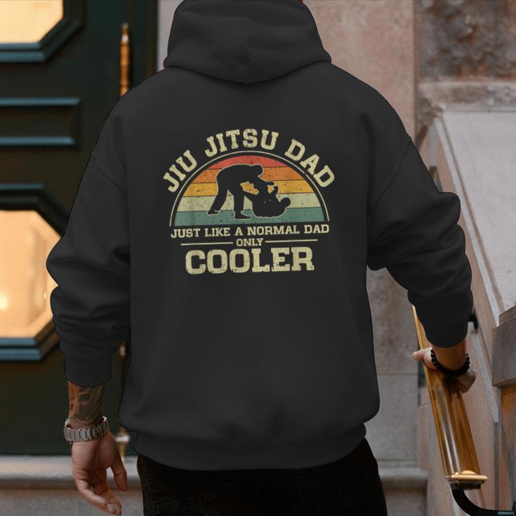 Vintage Jiu Jitsu Dad Just Like A Normal Dad Only Cooler Men's Hoodie Back Print