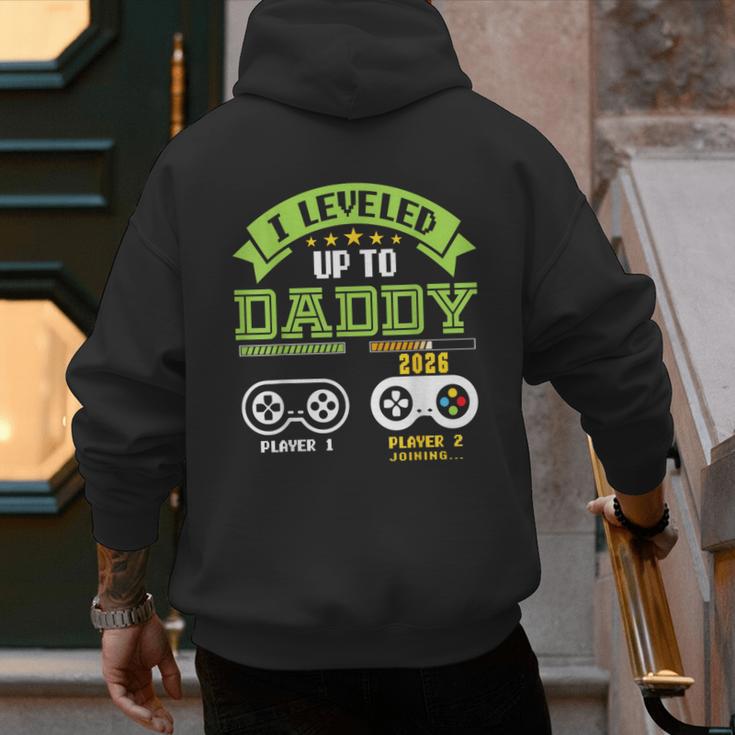 Vintage Leveling Up To Daddy 2026 Soon To Be Dad 2026 Men's Hoodie Back Print
