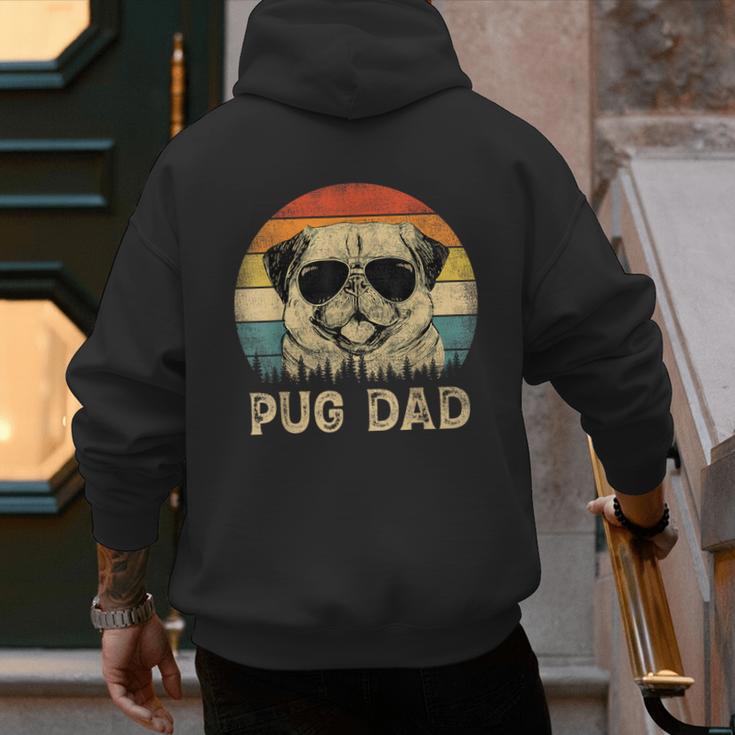 Vintage Pug Dad Dog Lovers Father's Day Tee Men's Hoodie Back Print