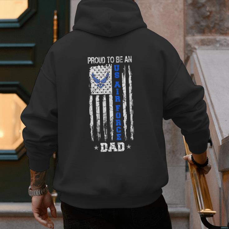 Vintage USA Flag Proud To Be An US Air Force Dad Men's Hoodie Back Print Vintage USA Flag Proud To Be An US Air Force Dad Men's Hoodie Back Print