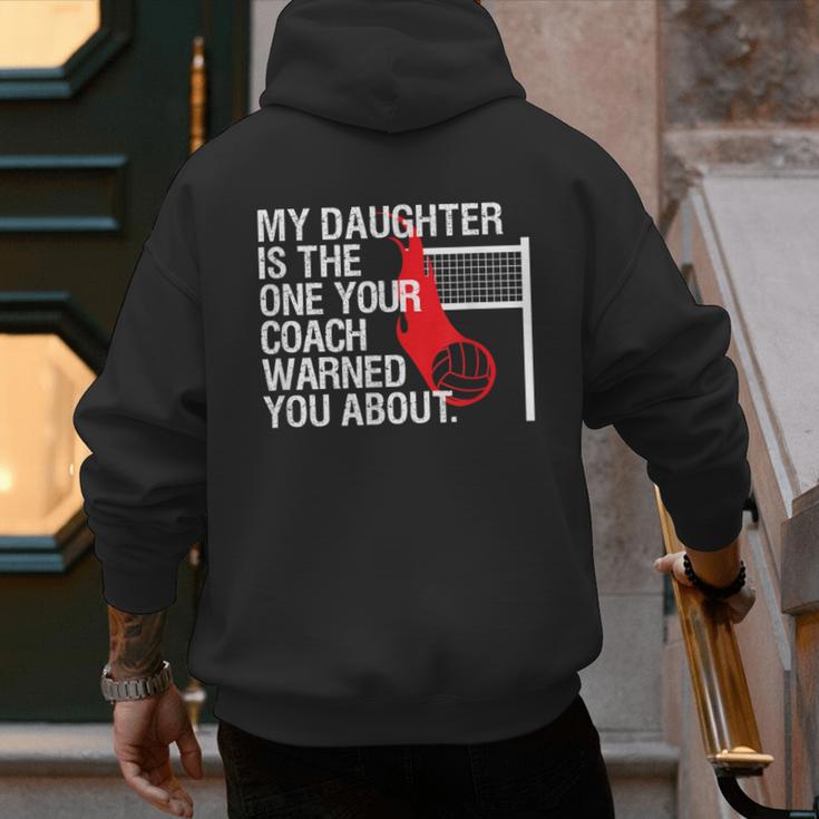 Volleyball Mom Dad Parent Shirt Daughter Player Men's Hoodie Back Print