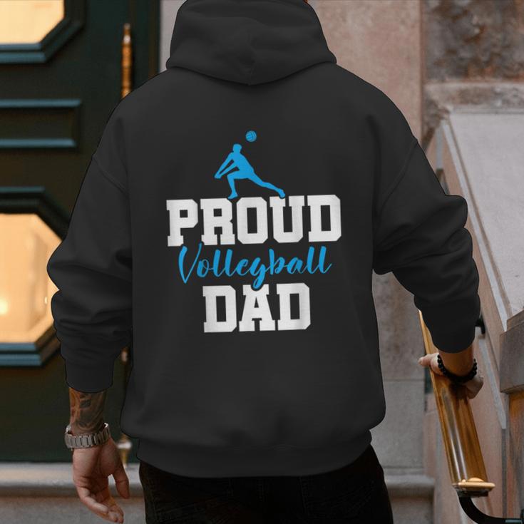 Volleyball Player Team Dad Father Proud Volleyball Dad Men's Hoodie Back Print