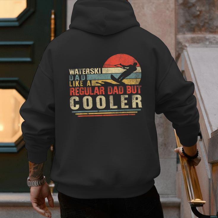 Waterski Dad Fathers Day Ski Lover Dad Water Skiing Rider Men's Hoodie Back Print
