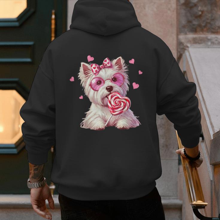Westie Dog Valentines Day Dog Mom Westie Dad Candy Sucker For Men Women Girls Kids Men's Hoodie Back Print