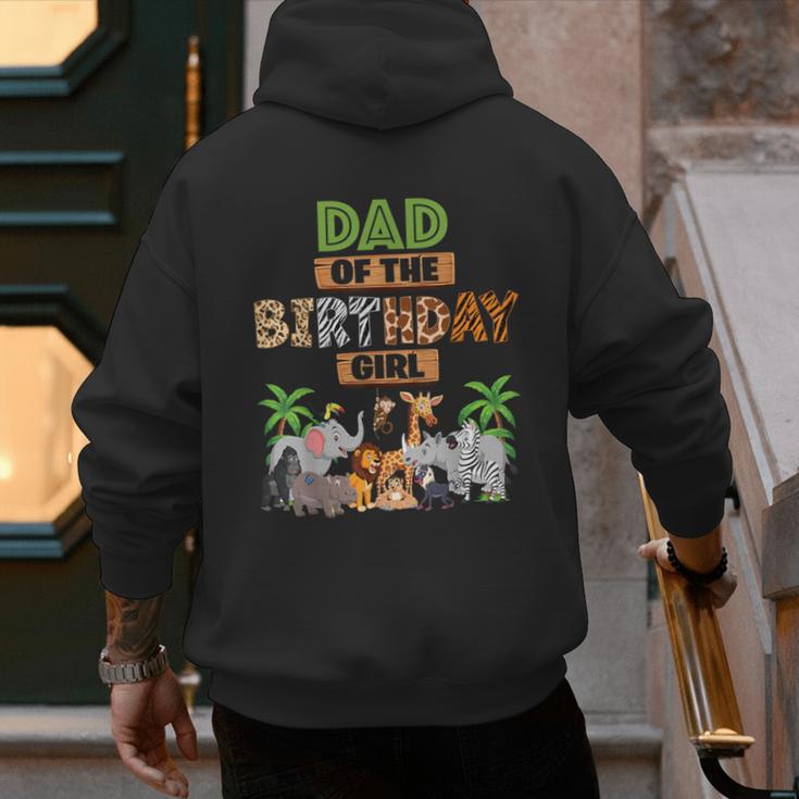 Wild Dad Of The Birthday Girl Zoo Safari Jungle Animal Men's Hoodie Back Print