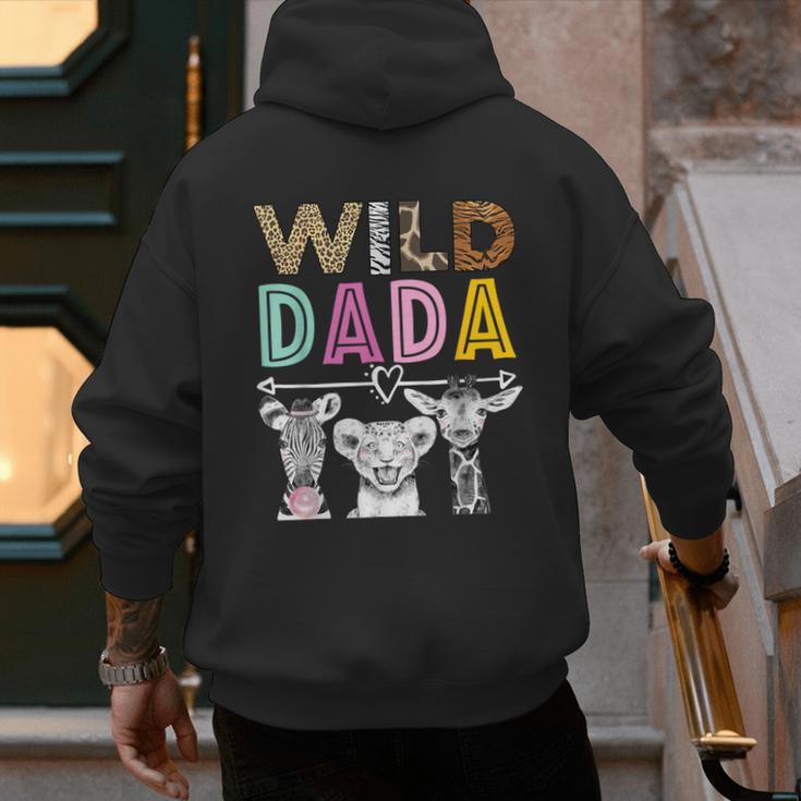 Wild Dada Zoo Theme Birthday Safari Jungle Matching Party Men's Hoodie Back Print