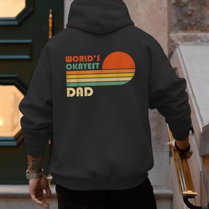 World's Okayest Dad Father Retro Vintage Men's Hoodie Back Print World's Okayest Dad Father Retro Vintage Men's Hoodie Back Print